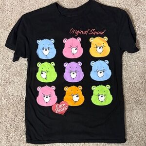 Care Bears Original Squad Black Tee with Colorful Bears